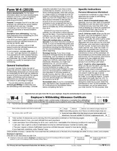 Form W-4 2019
